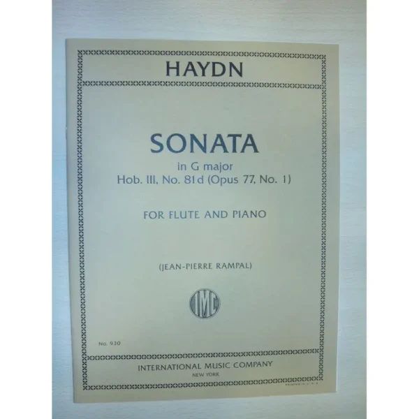 Sonata para Flauta en Sol Mayor hob III 81 de Haydn