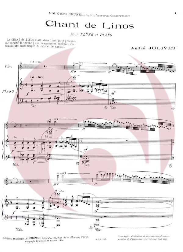 Chant de Linos para Flauta de Jolivet