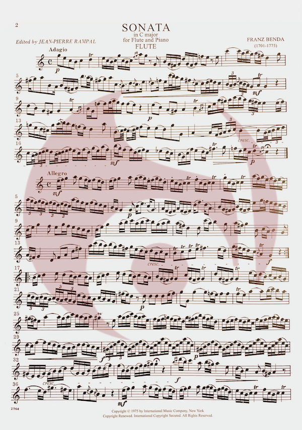 Sonata en Do mayor para Flauta de Benda