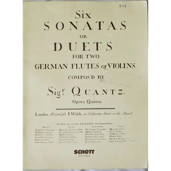 6 Sonatas para 2 Flautas de Quantz