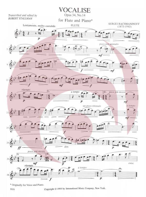 Vocalise para Flauta de Rachmaninov