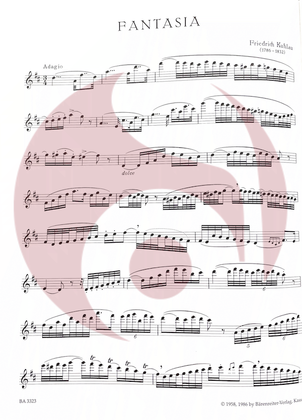 Fantasía para Flauta en Re Mayor op 38 nº 1 de Kuhlau