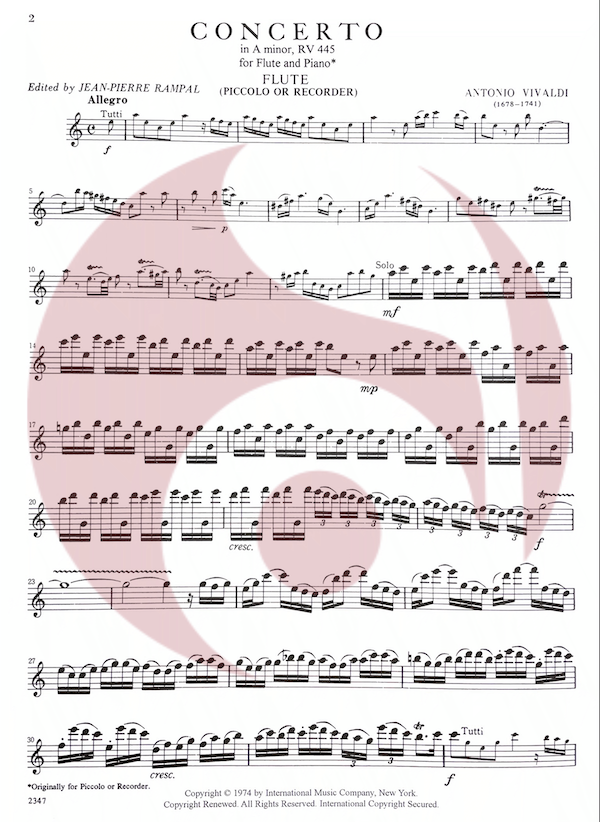 Concierto vivaldi 445 Flauta
