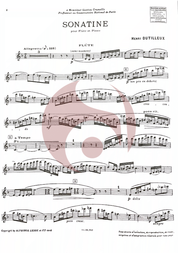 Dutilleux sonata flauta