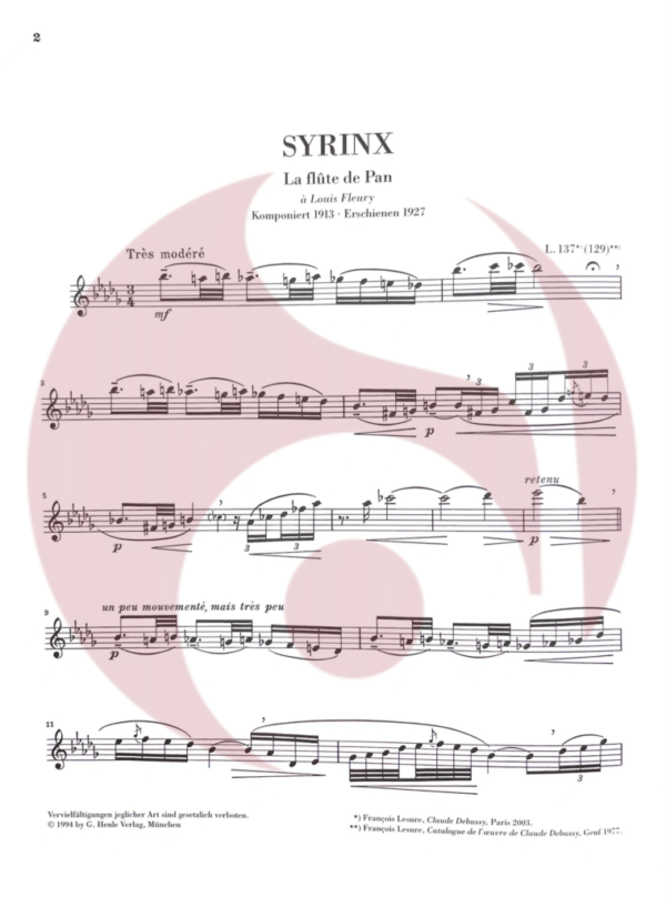 Syrinx para Flauta de Debussy