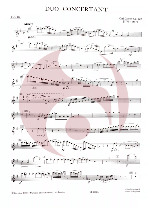 Dúo concertante para Flauta de Czerny