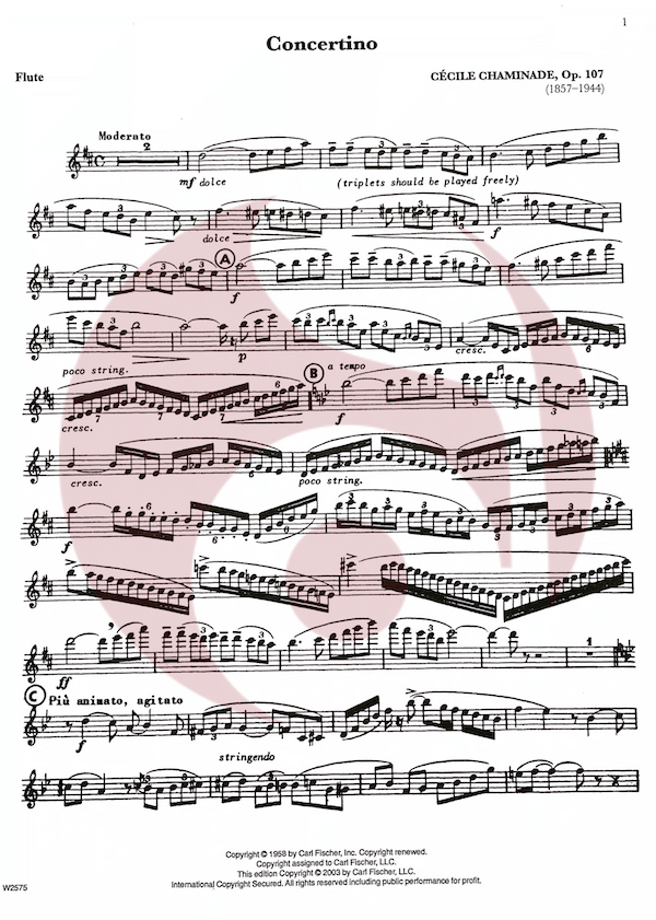 Concertino para Flauta op 107 de Chaminade