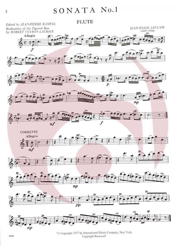8 Sonatas para Flauta de Leclair
