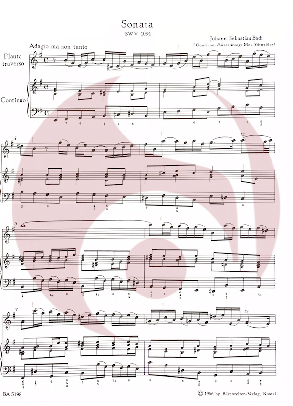 Sonatas para Flauta BWV 1030 1032 1034 1035 de J S Bach
