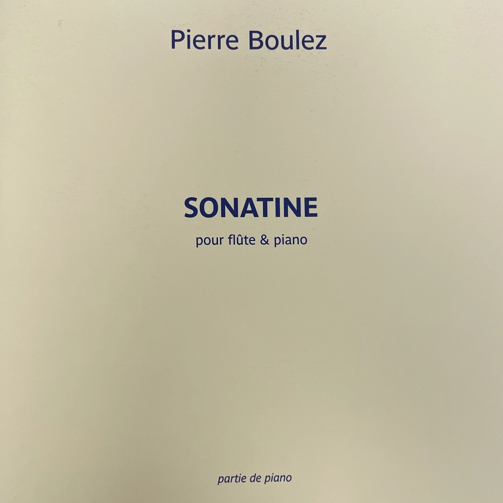 Sonatina para Flauta de Pierre Boulez