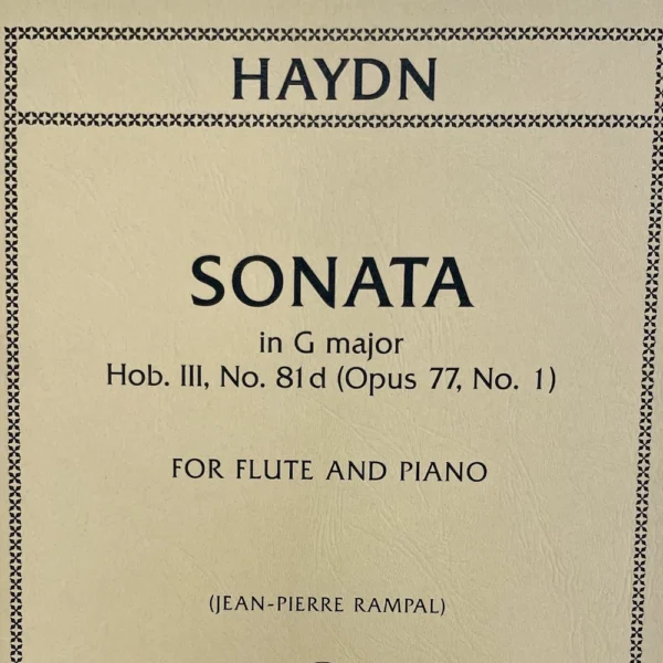 Sonata para Flauta en Sol Mayor hob III 81 de Haydn