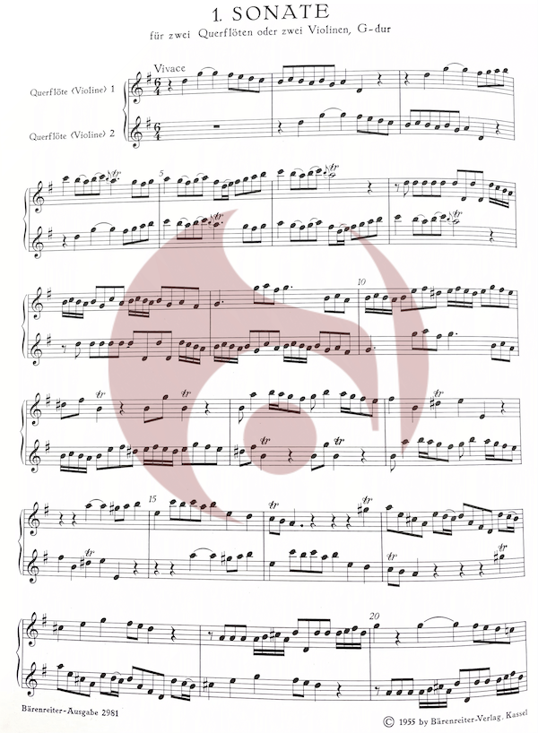 6 Sonatas canónicas para 2 Flautas de Telemann