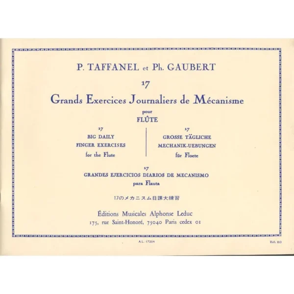 Grandes ejercicios diarios para Flauta de Taffanel / Gaubert