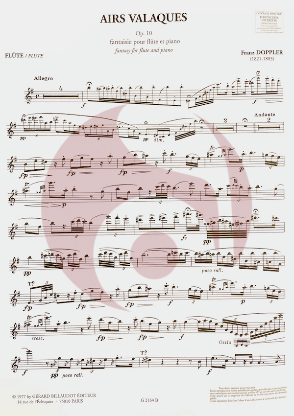 Airs Valaques para flauta de Franz Doppler
