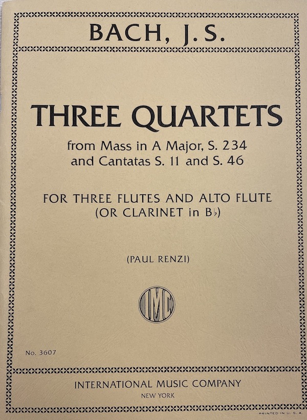 3 cuartetos para Flauta de Bach