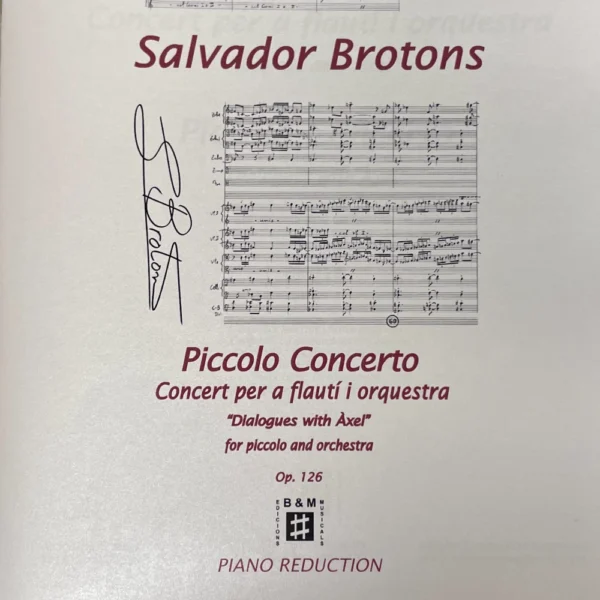 Concierto Dialogues with Axel op 126 de Salvador Brotons