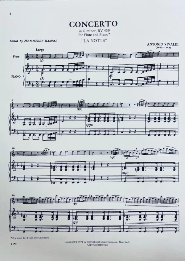 Concierto en G minor La Notte de Vivaldi