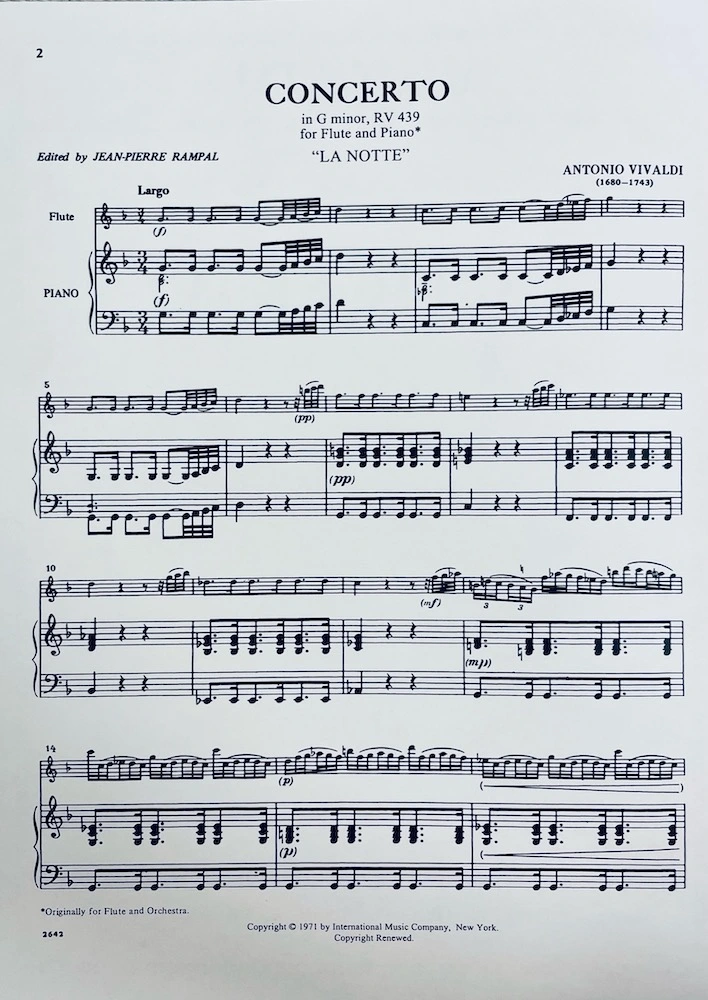 Concierto en G minor La Notte de Vivaldi
