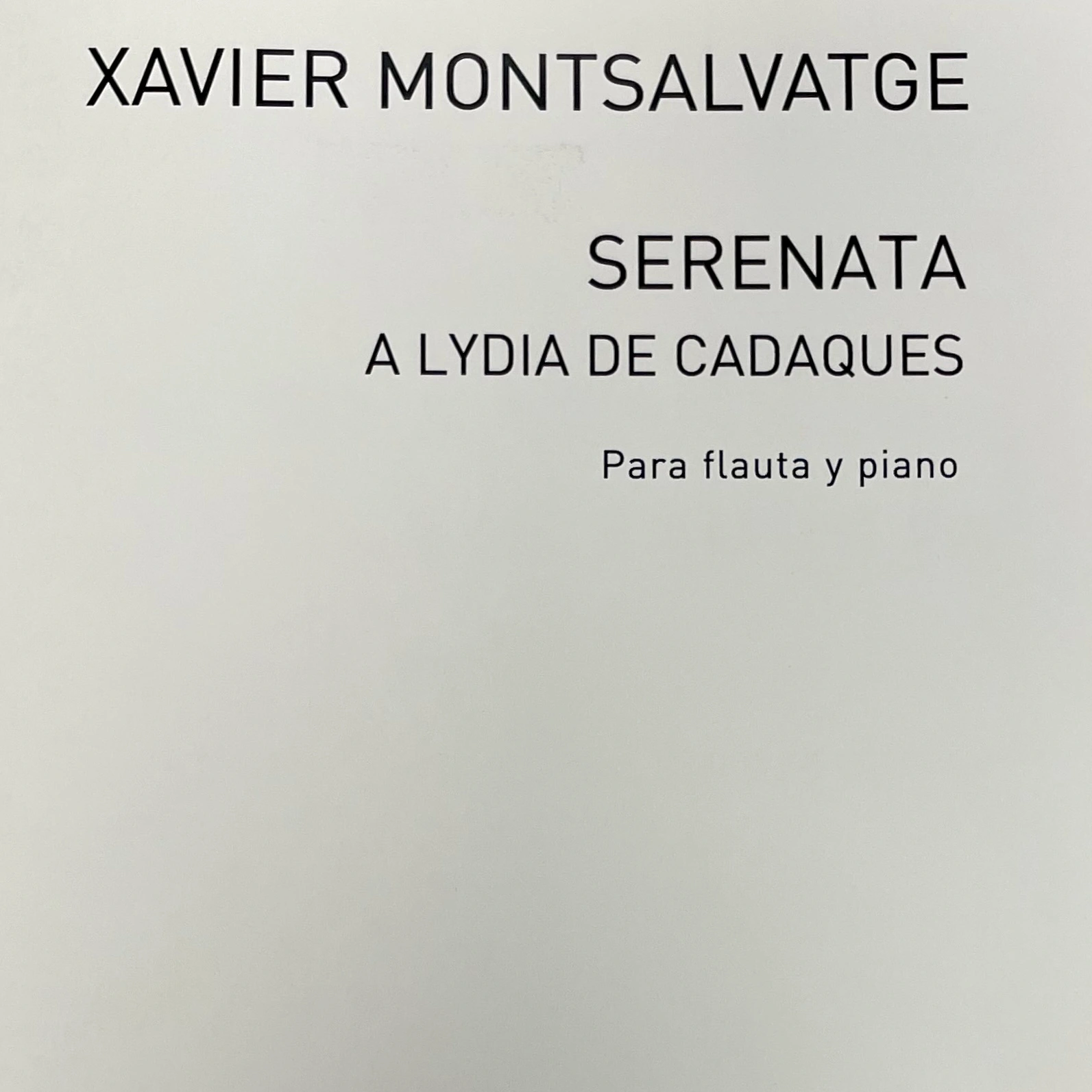 Serenata a Lydia de Cadaques de Montsalvatge