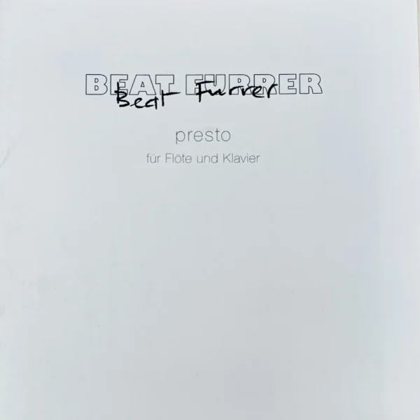 Presto para Flauta y piano de Beat Furrer